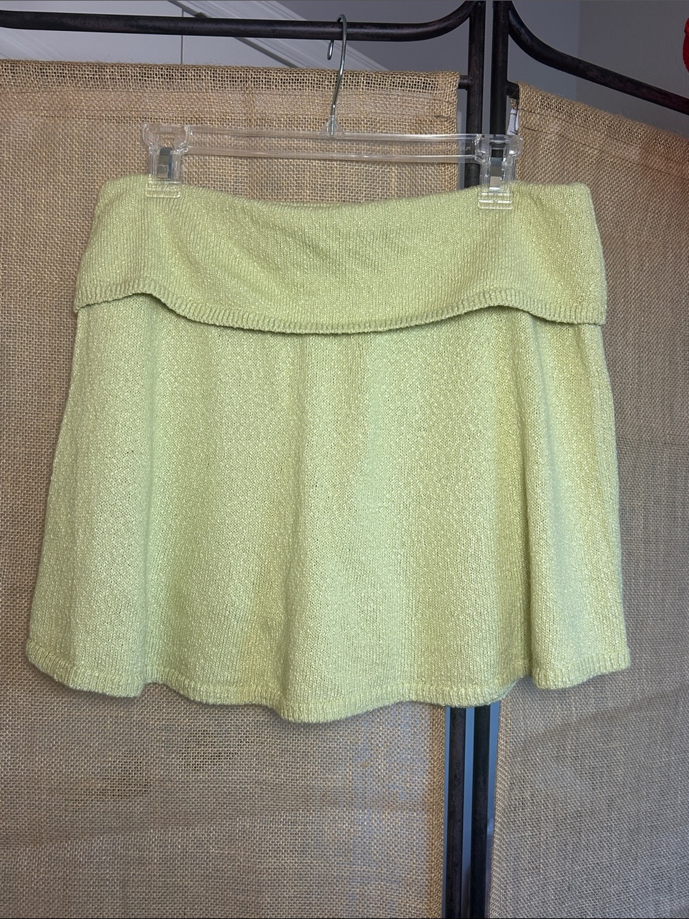 Free People Beach Ameena Sweater Skort knit skirt shorts lining LT green size L - Picture 11 of 11